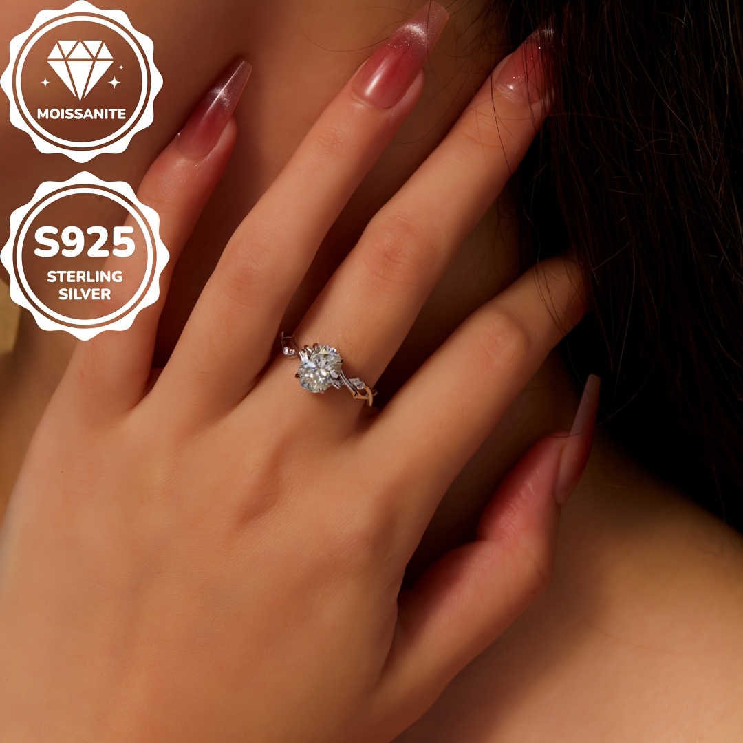 Women's S925 Moissanite Branch Oval Ring, Bohemian Style